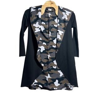 Planet by Lauren G Camouflage Open Front Duster Cardigan Size 2